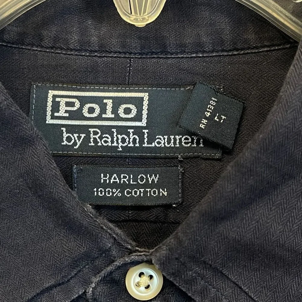 POLO RALPH LAUREN‎ Shirt Men’s Large Blue Harlow Cotton Long Sleeve Button Down